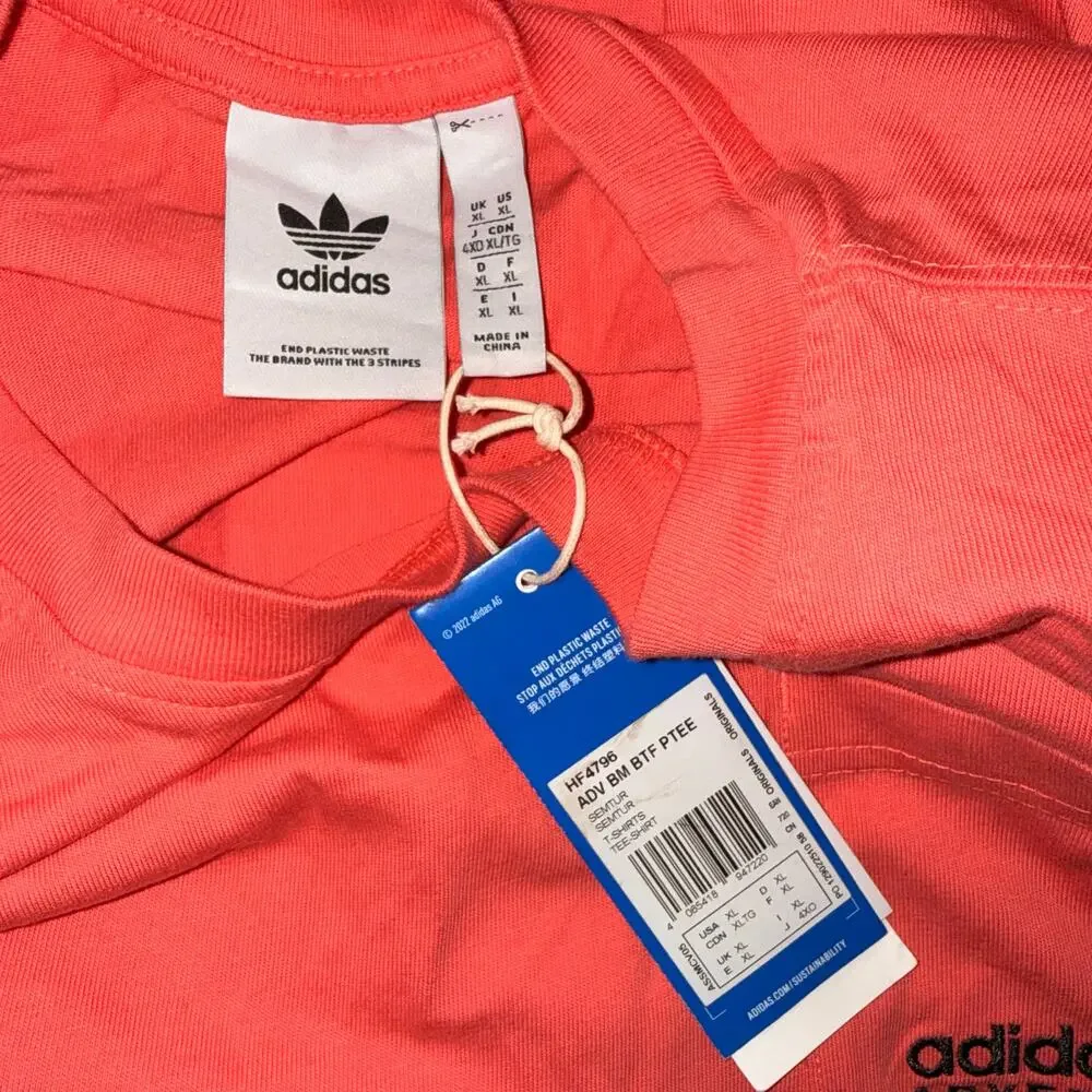 Adidas Original Adventure Boston Marathon Butterfly Pocket Tee Coral XL New